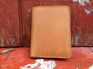 Saddleback Leather RFID Shielded Passport Wallet Tobacco red