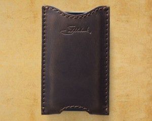 Saddleback Leather iPhone 5 case in Dark Coffee Brown top view
