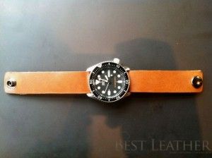 Inexpensive Full Grain Leather Watch Strap top
