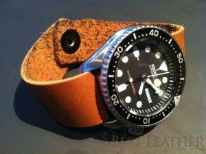 Inexpensive Full Grain Leather Watch Strap front