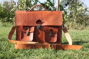 honey leather messenger bag