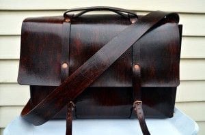 Little Lion Man wood teak briefcase