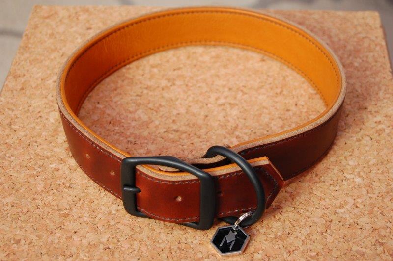 Horween leather dog store collar