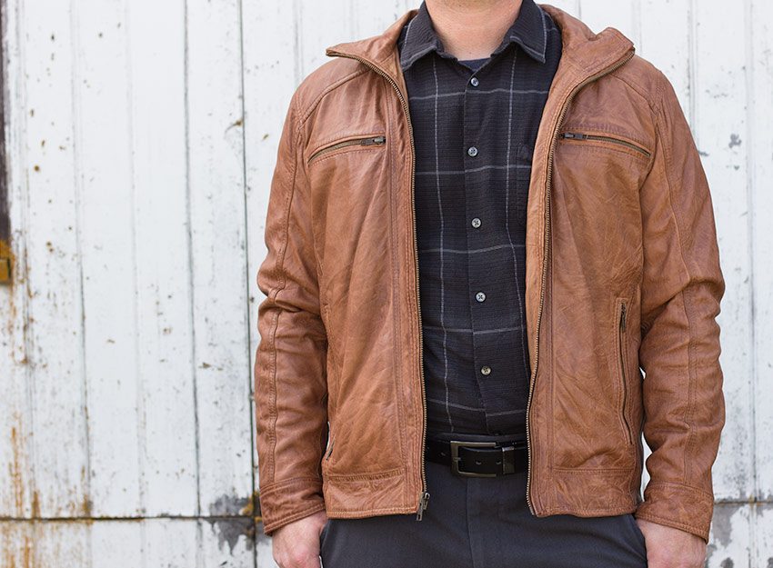 black rivet brown leather jacket