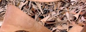 scrap leather of the type used to make bonded leather