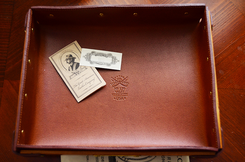 Equestrian Blue Leather Valet Tray